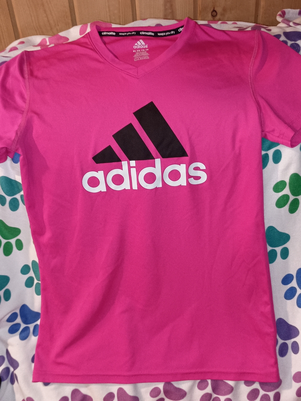 adidas Hot Pink Short Sleeve Logo Tee